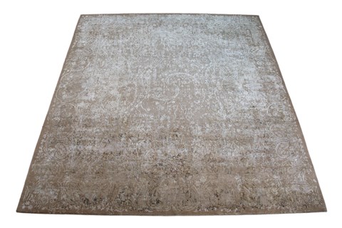 Indo-Nepal Beige Square Hand Knotted 10 X 10  Area Rug 151-18843 Image 1