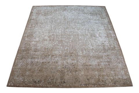 Indo-Nepal Beige Square Hand Knotted 10 X 10  Area Rug 151-18843 Image 2