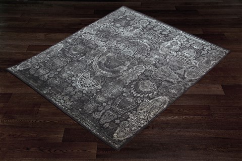 Modern Black Square Hand Knotted 10 X 10  Area Rug 151-18845 Image 1