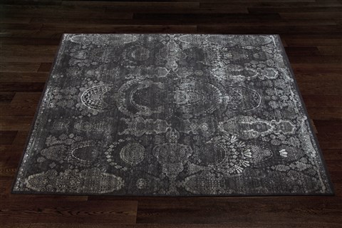 Modern Black Square Hand Knotted 10 X 10  Area Rug 151-18845 Image 4