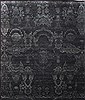 Modern Black Square Hand Knotted 10 X 10  Area Rug 151-18845 Thumb 0