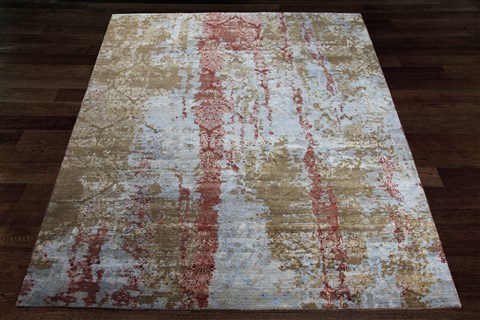 Indo-Nepal Multicolor Square Hand Knotted 10 X 10  Area Rug 151-18846 Image 4