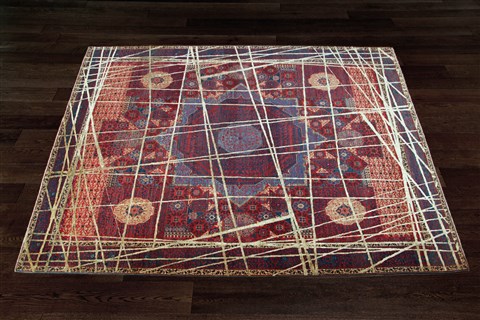Modern Red Square Hand Knotted 10 X 10  Area Rug 151-18847 Image 3