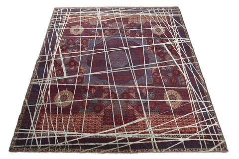 Modern Red Square Hand Knotted 10 X 10  Area Rug 151-18847 Image 10