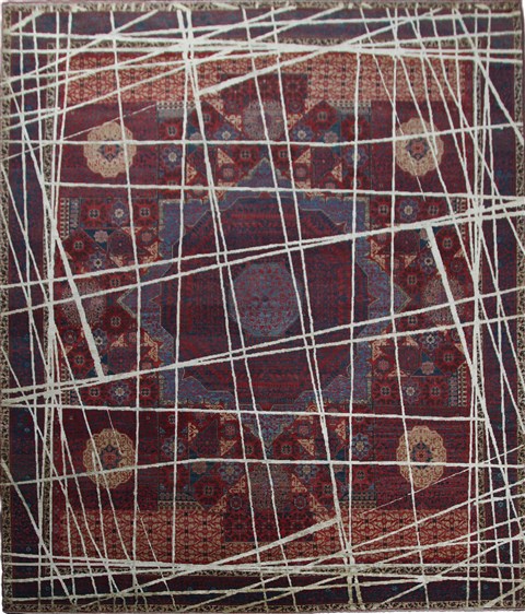 Modern Red Square Hand Knotted 10 X 10  Area Rug 151-18847 Image 0