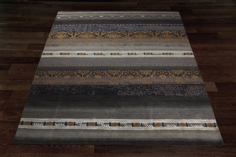 Indo-Nepal Grey Hand Knotted 80 X 100  Area Rug 151-18849 Image 6