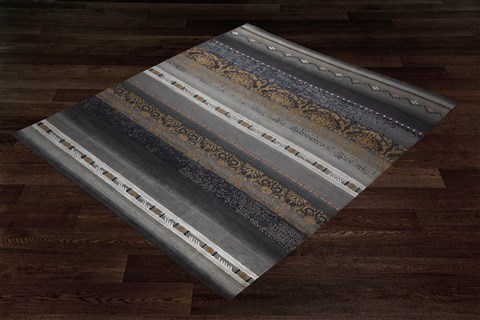 Indo-Nepal Grey Hand Knotted 80 X 100  Area Rug 151-18849 Image 8