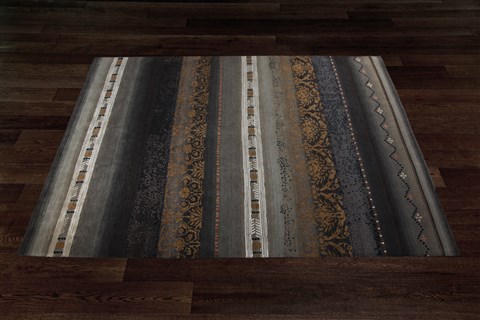 Indo-Nepal Grey Hand Knotted 80 X 100  Area Rug 151-18849 Image 9