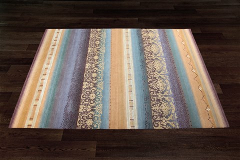 Indo-Nepal Multicolor Hand Knotted 80 X 100  Area Rug 151-18850 Image 9