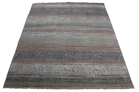 Indo-Nepal Grey Hand Knotted 80 X 96  Area Rug 151-18852 Image 3