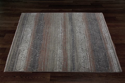 Indo-Nepal Grey Hand Knotted 80 X 96  Area Rug 151-18852 Image 7