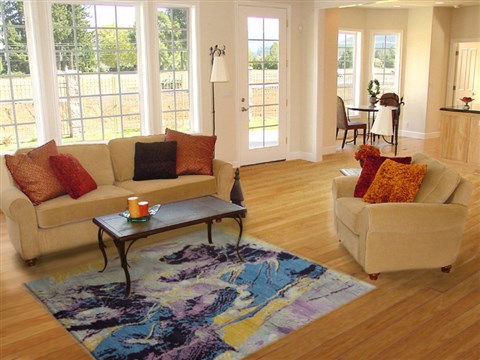 Modern Multicolor Hand Knotted 40 X 60  Area Rug 151-18853 Image 3