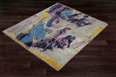 Modern Multicolor Hand Knotted 40 X 60  Area Rug 151-18853 Image 7