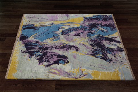 Modern Multicolor Hand Knotted 40 X 60  Area Rug 151-18853 Image 8