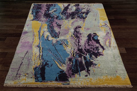 Modern Multicolor Hand Knotted 40 X 60  Area Rug 151-18853 Image 10