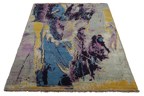 Modern Multicolor Hand Knotted 40 X 60  Area Rug 151-18853 Image 11