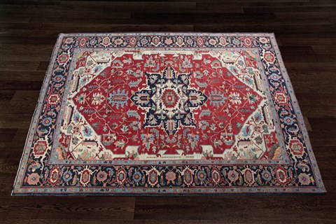 Serapi Red Square Hand Knotted 10 X 10  Area Rug 151-18856 Image 2