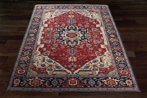 Serapi Red Square Hand Knotted 10 X 10  Area Rug 151-18856 Image 3