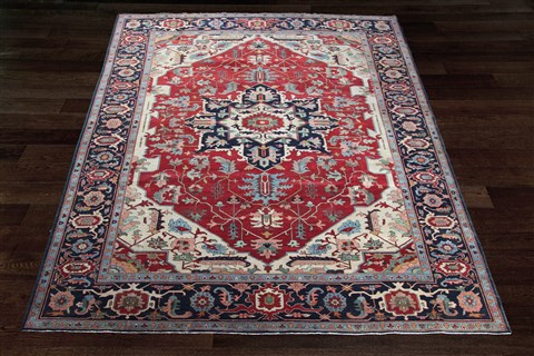 Serapi Red Square Hand Knotted 10 X 10  Area Rug 151-18856 Image 6