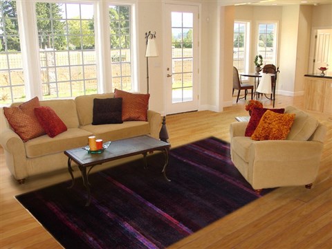 Modern Black Hand Knotted 80 X 100  Area Rug 151-18857 Image 12