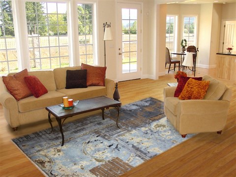 Modern Multicolor Hand Knotted 80 X 100  Area Rug 151-18859 Image 4