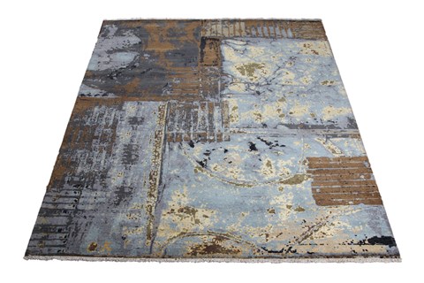 Modern Multicolor Hand Knotted 80 X 100  Area Rug 151-18859 Image 6
