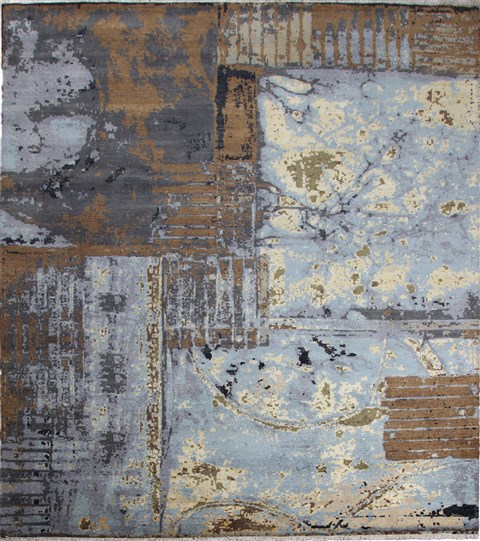 Modern Multicolor Hand Knotted 80 X 100  Area Rug 151-18859 Image 0