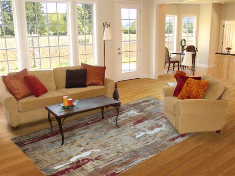 Modern Beige Hand Knotted 80 X 100  Area Rug 151-18860 Image 4