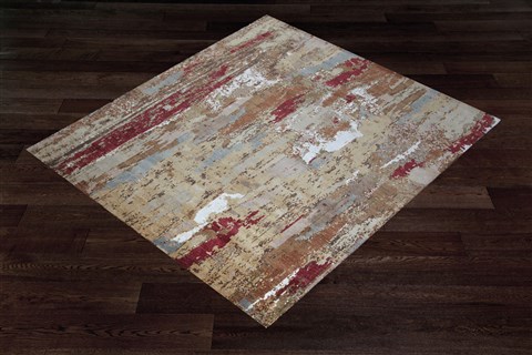 Modern Beige Hand Knotted 80 X 100  Area Rug 151-18860 Image 6