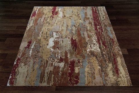 Modern Beige Hand Knotted 80 X 100  Area Rug 151-18860 Image 8