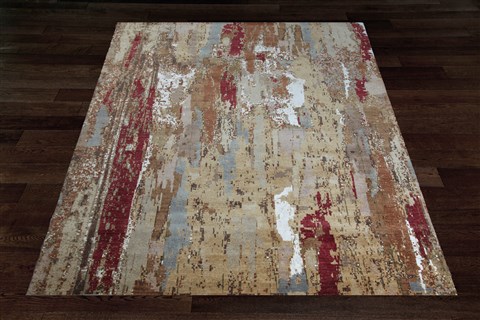 Modern Beige Hand Knotted 80 X 100  Area Rug 151-18860 Image 9