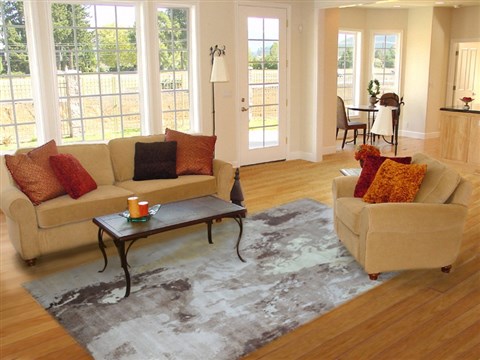 Modern Grey Hand Knotted 80 X 100  Area Rug 151-18863 Image 4