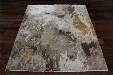 Modern Grey Hand Knotted 80 X 100  Area Rug 151-18863 Image 10