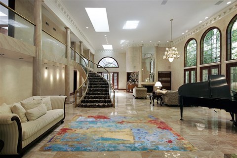 Modern Multicolor Hand Knotted 80 X 100  Area Rug 151-18866 Image 1