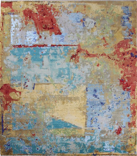 Modern Multicolor Hand Knotted 80 X 100  Area Rug 151-18866 Image 0