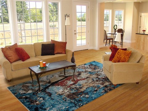 Modern Multicolor Hand Knotted 80 X 100  Area Rug 151-18867 Image 4