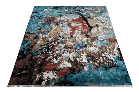 Modern Multicolor Hand Knotted 80 X 100  Area Rug 151-18867 Image 7