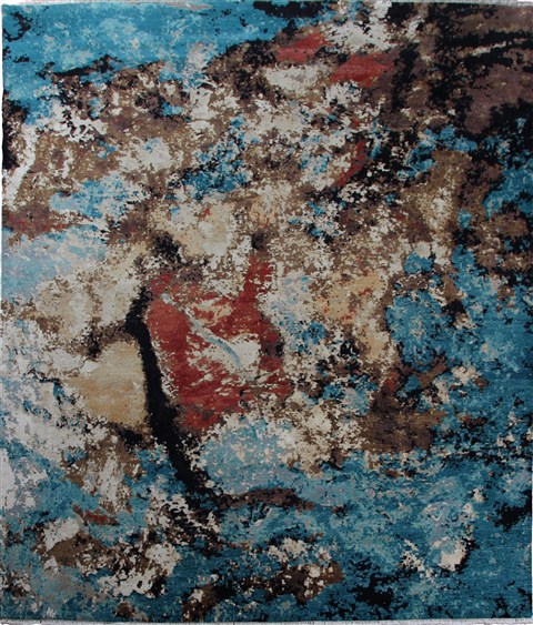 Modern Multicolor Hand Knotted 80 X 100  Area Rug 151-18867 Image 0