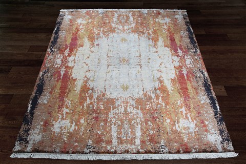 Modern Multicolor Square Hand Knotted 10 X 10  Area Rug 151-18868 Image 1