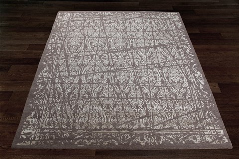Modern Grey Hand Knotted 80 X 100  Area Rug 151-18872 Image 3