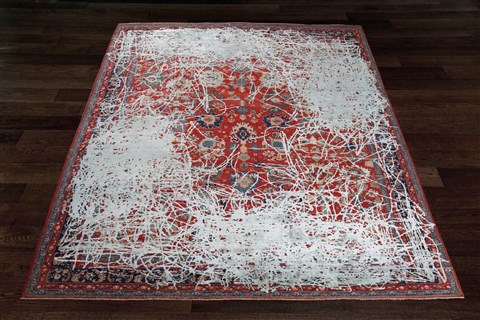 Chobi Red Square Hand Knotted 10 X 10  Area Rug 151-18875 Image 1