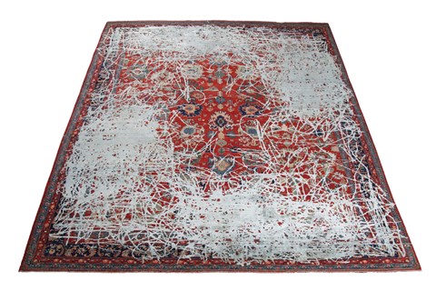 Chobi Red Square Hand Knotted 10 X 10  Area Rug 151-18875 Image 2