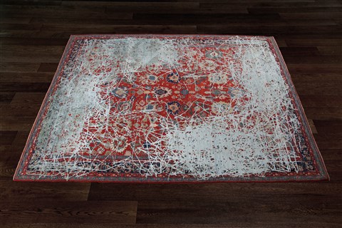 Chobi Red Square Hand Knotted 10 X 10  Area Rug 151-18875 Image 4