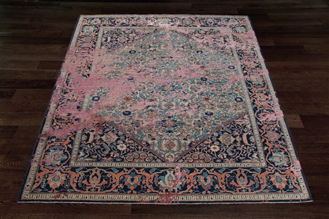 Turco-Persian Blue Hand Knotted 80 X 94  Area Rug 151-18876 Image 1