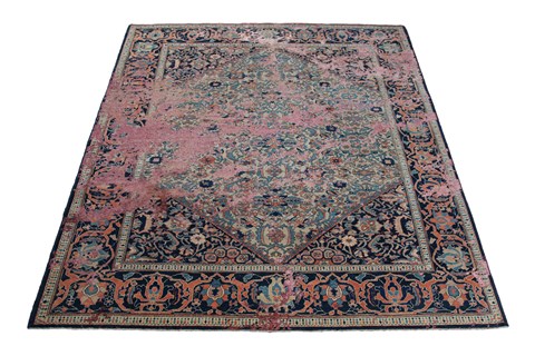 Turco-Persian Blue Hand Knotted 80 X 94  Area Rug 151-18876 Image 2