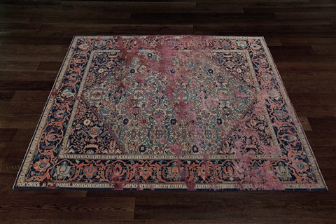 Turco-Persian Blue Hand Knotted 80 X 94  Area Rug 151-18876 Image 3