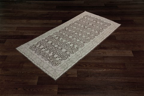 Pishavar Black Hand Knotted 60 X 112  Area Rug 151-18877 Image 1