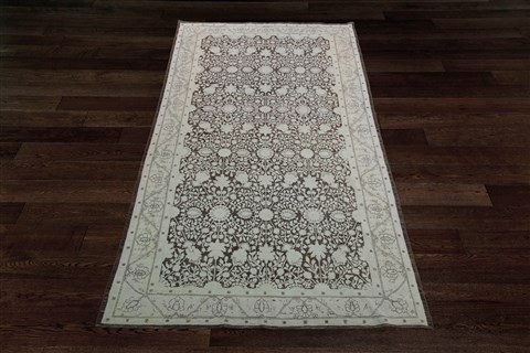 Pishavar Black Hand Knotted 60 X 112  Area Rug 151-18877 Image 4