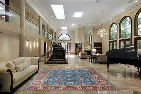 Chobi Blue Hand Knotted 80 X 100  Area Rug 151-18878 Image 1