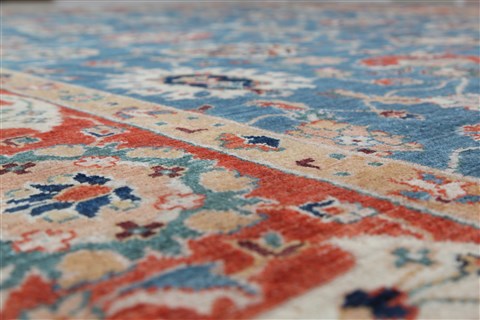 Chobi Blue Hand Knotted 80 X 100  Area Rug 151-18878 Image 6